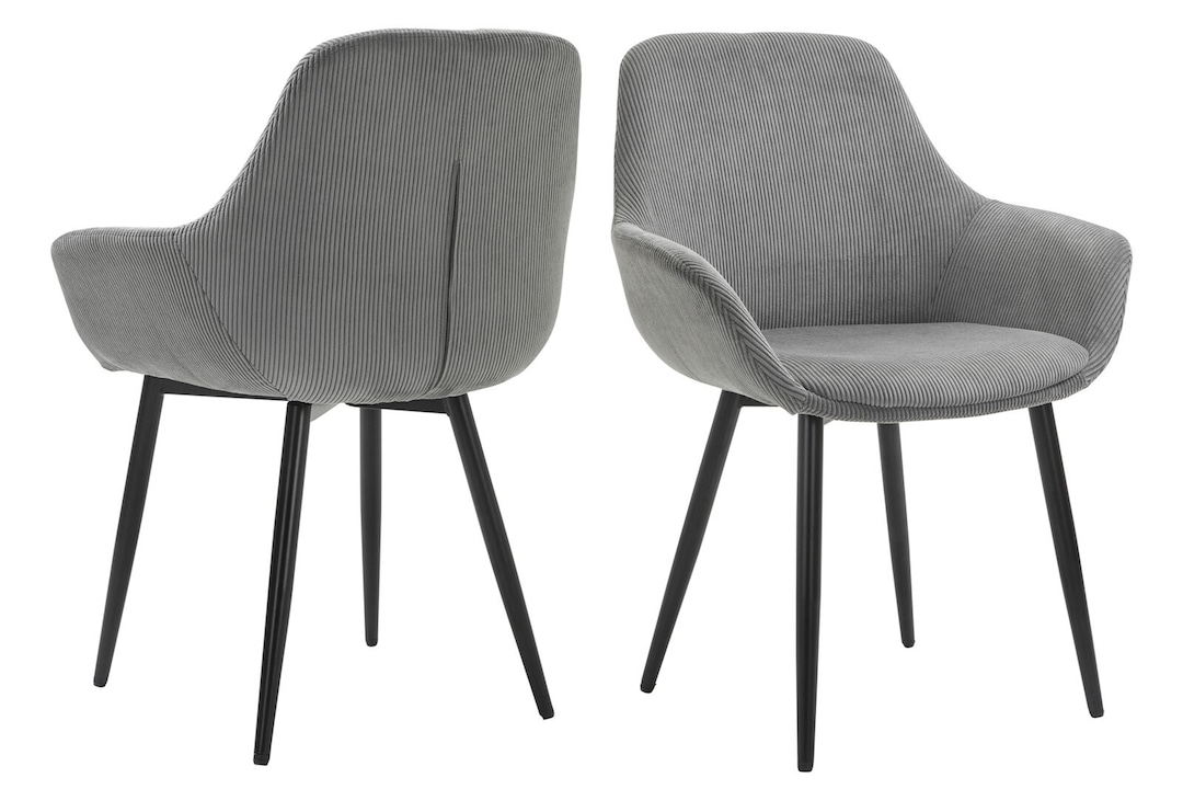 CASAVANTI Esszimmerstuhl 2er Set grau/schwarz