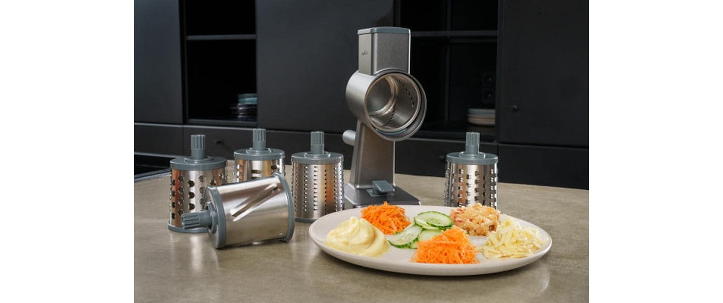 Trommelreibe Gourmet Grau/Silber<br>Küchenreibe