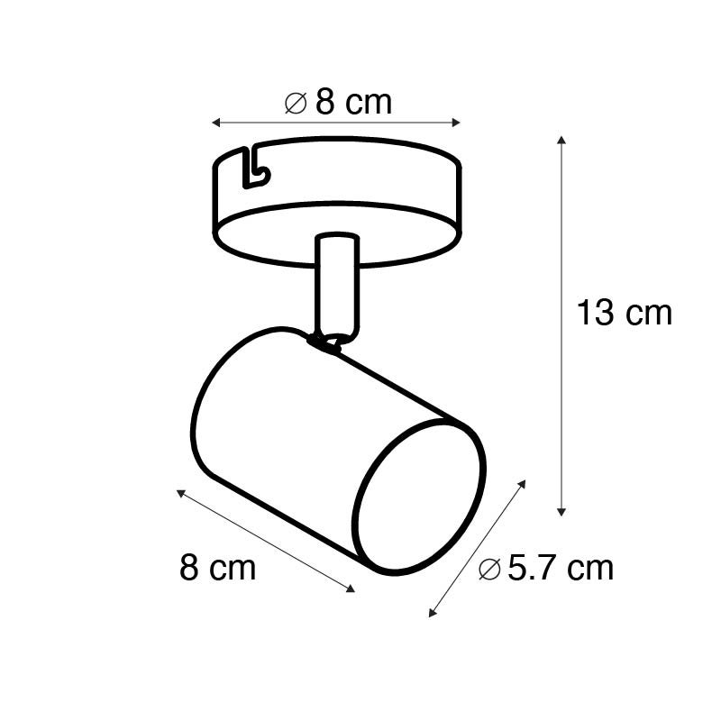 Industriële spot, zwart, kantelbaar - Jeana 1