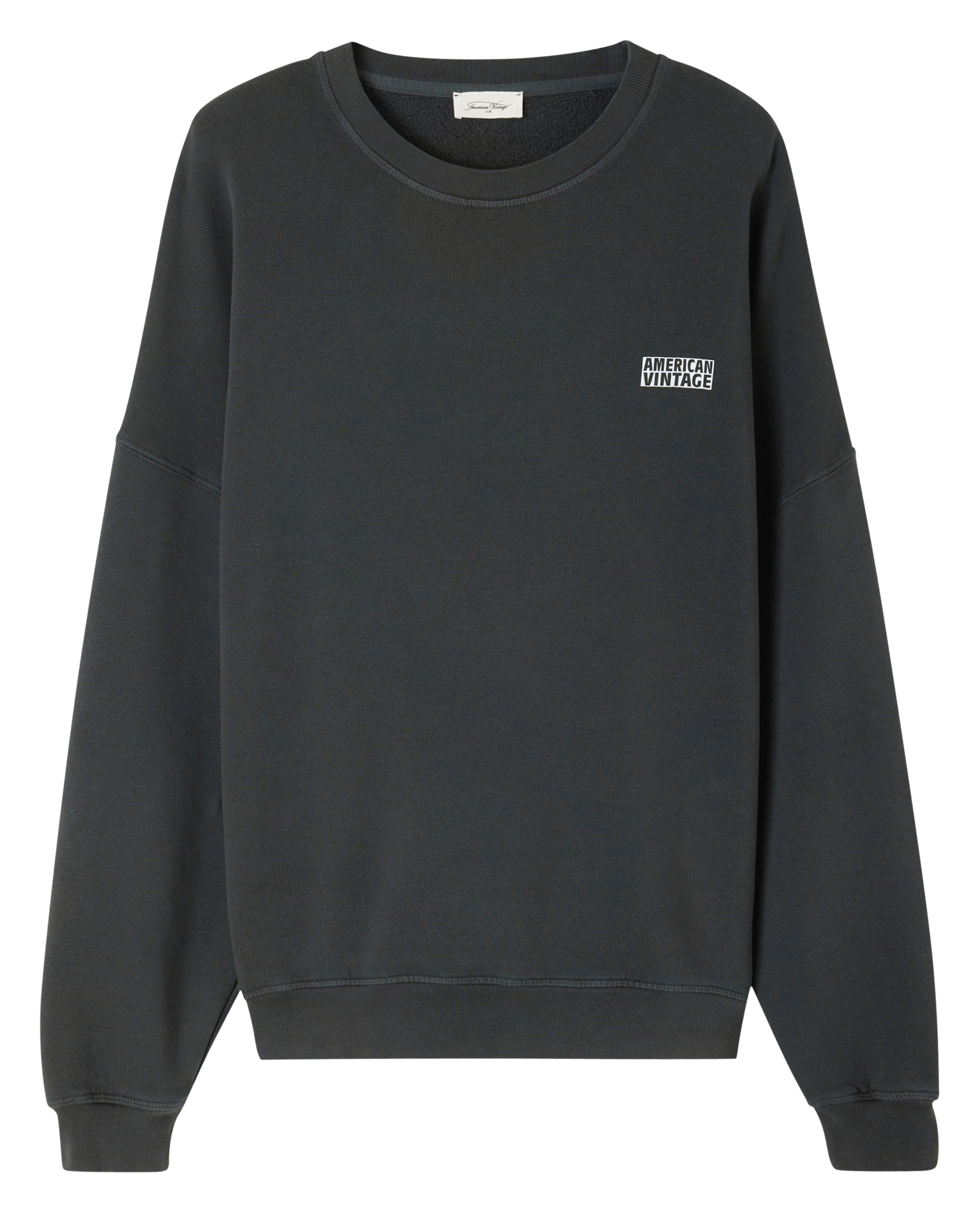 IZUBIRD - Sweat oversize col rond en cootn mélangé | Gris