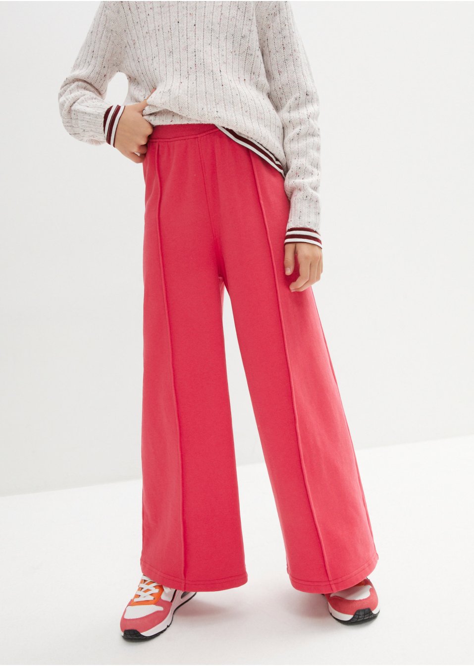 Pantalon sweat ample fille avec passepoil