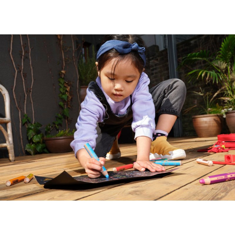 Crayon multi talents stabilo woody 3 in 1 terre de cyan