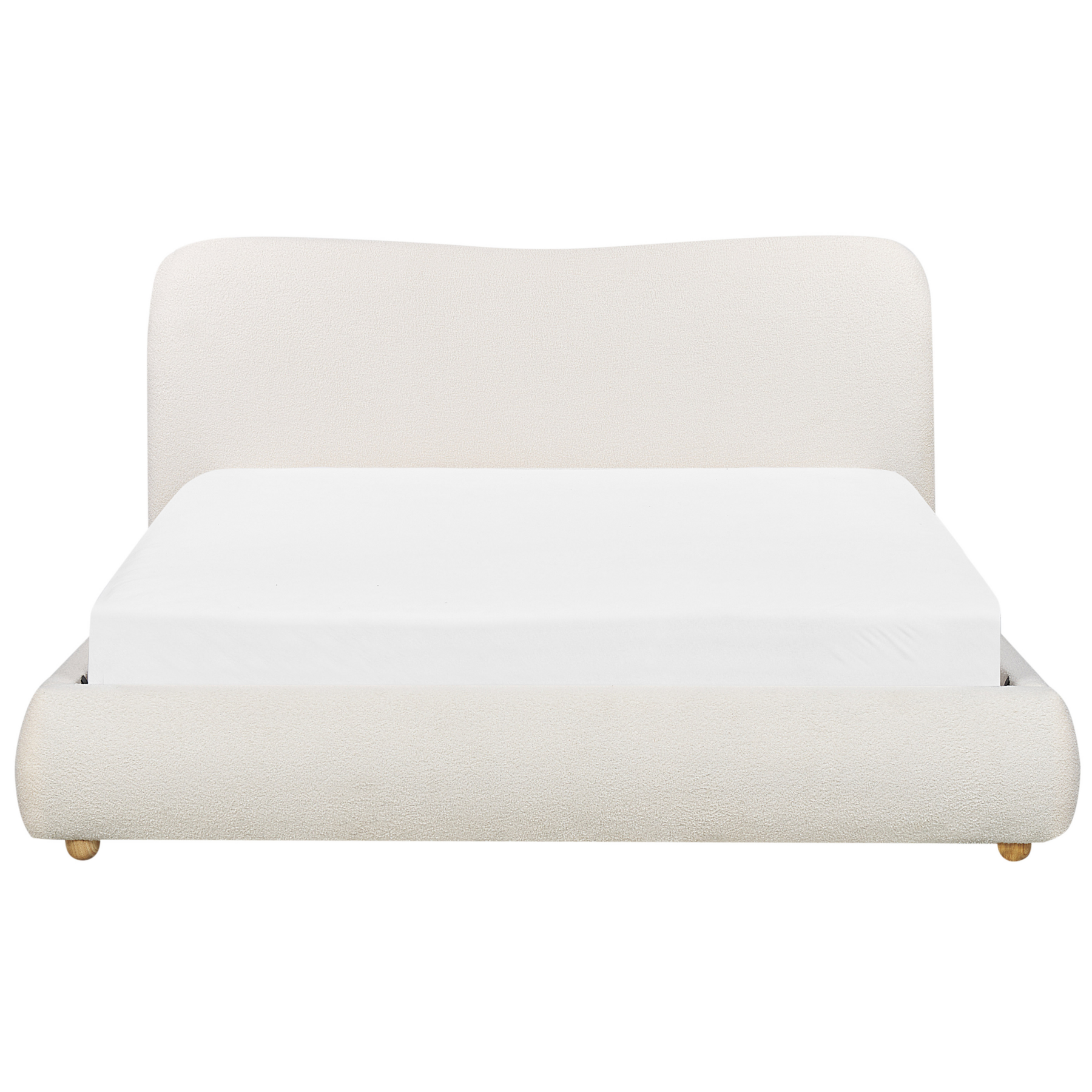 Beliani-BLAGNAC-Bed met opbergruimte-Gebroken wit-160 x 200 cm-Bouclé