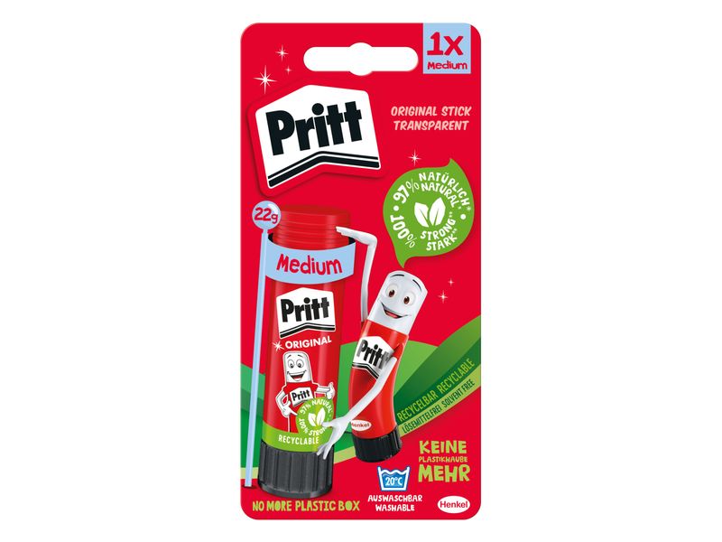 Pritt Klebestift 22 g, 1 Stück Kinderfreundlicher Leimstift für kreative Bastelarbeiten