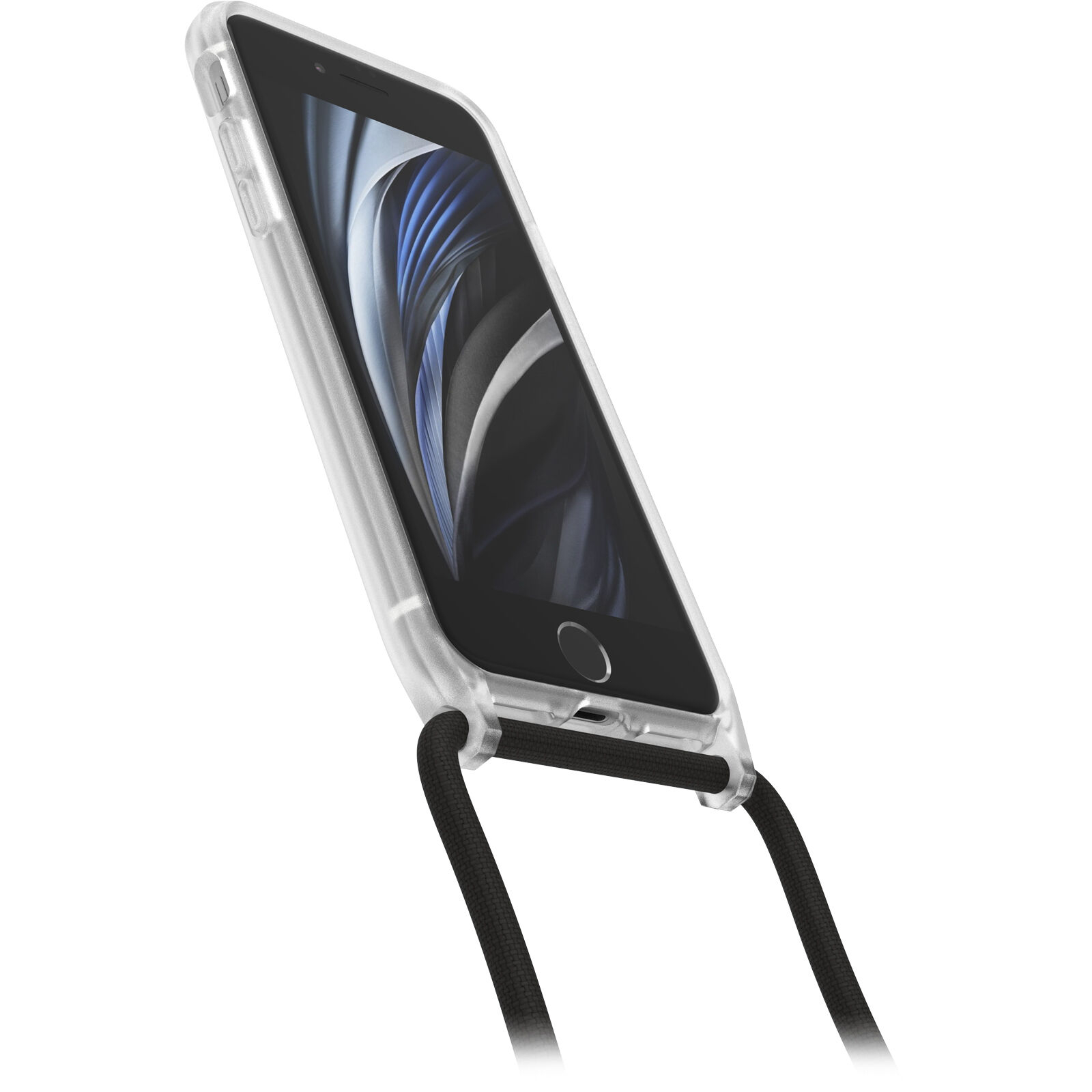 iPhone SE (2022/2020) / 8 / 7 Hybrid Necklace Hülle React Necklace Case Recycelt mit abnehmbarer Handykette (77-92277) - Transparent