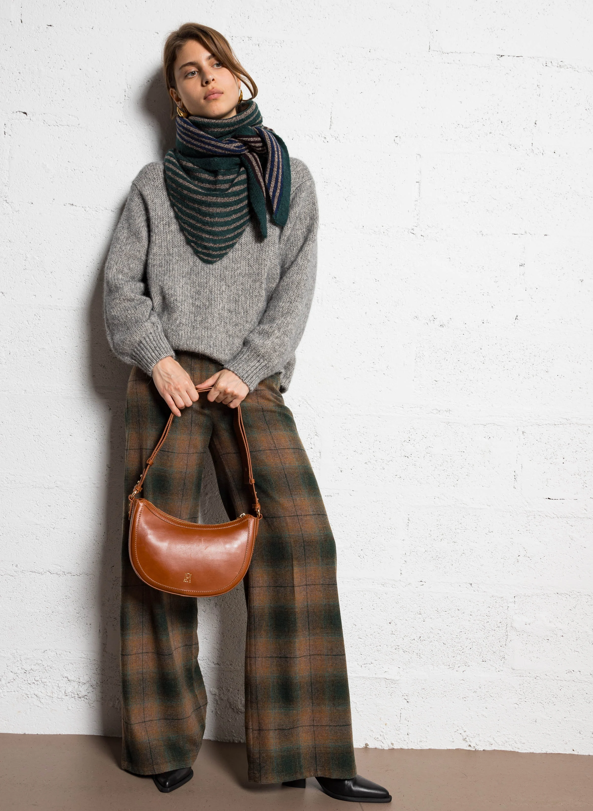 SAULA - Petit sac bandoulière en cuir | Marron