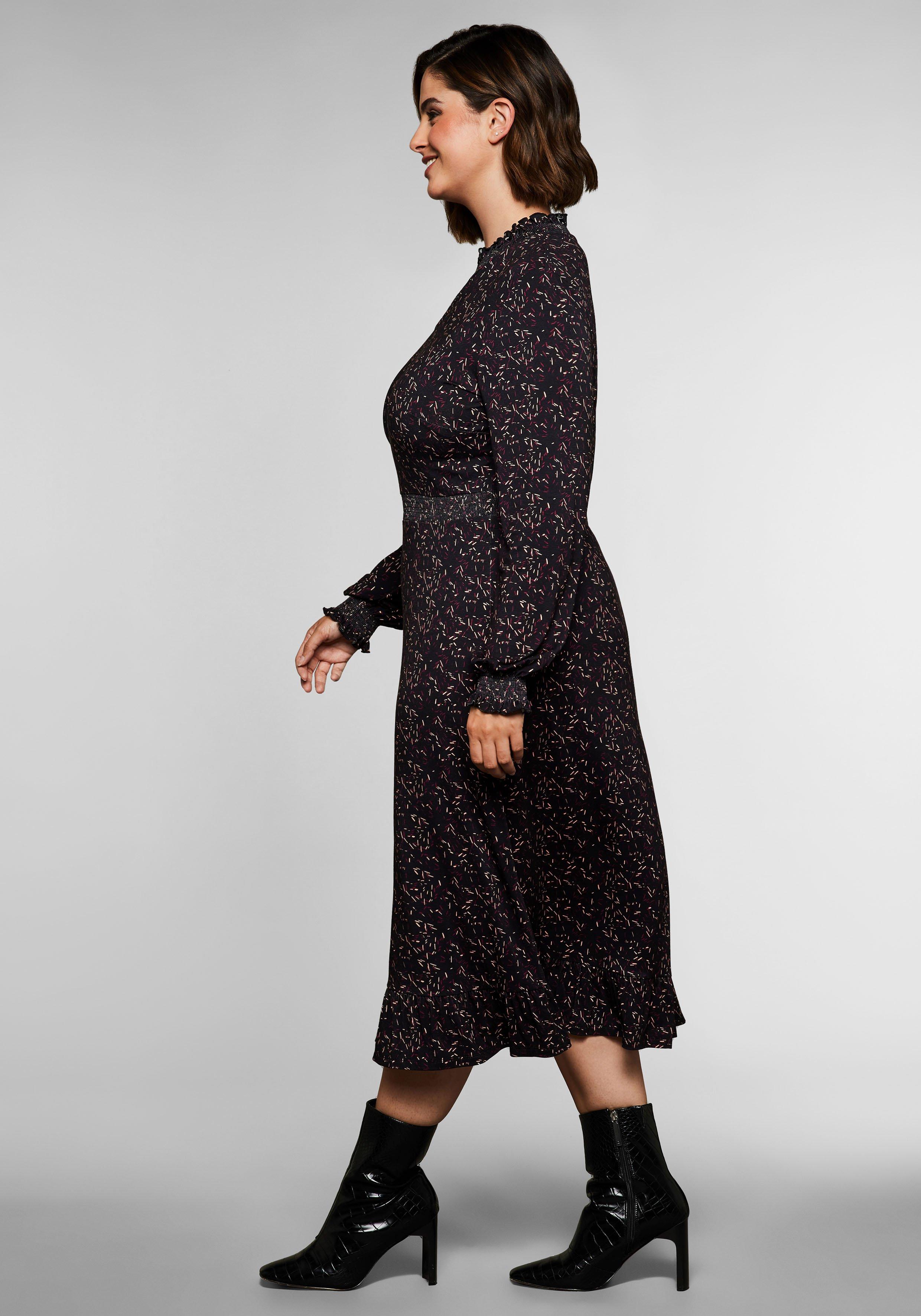 Figurbetontes Midikleid mit Smokdetails