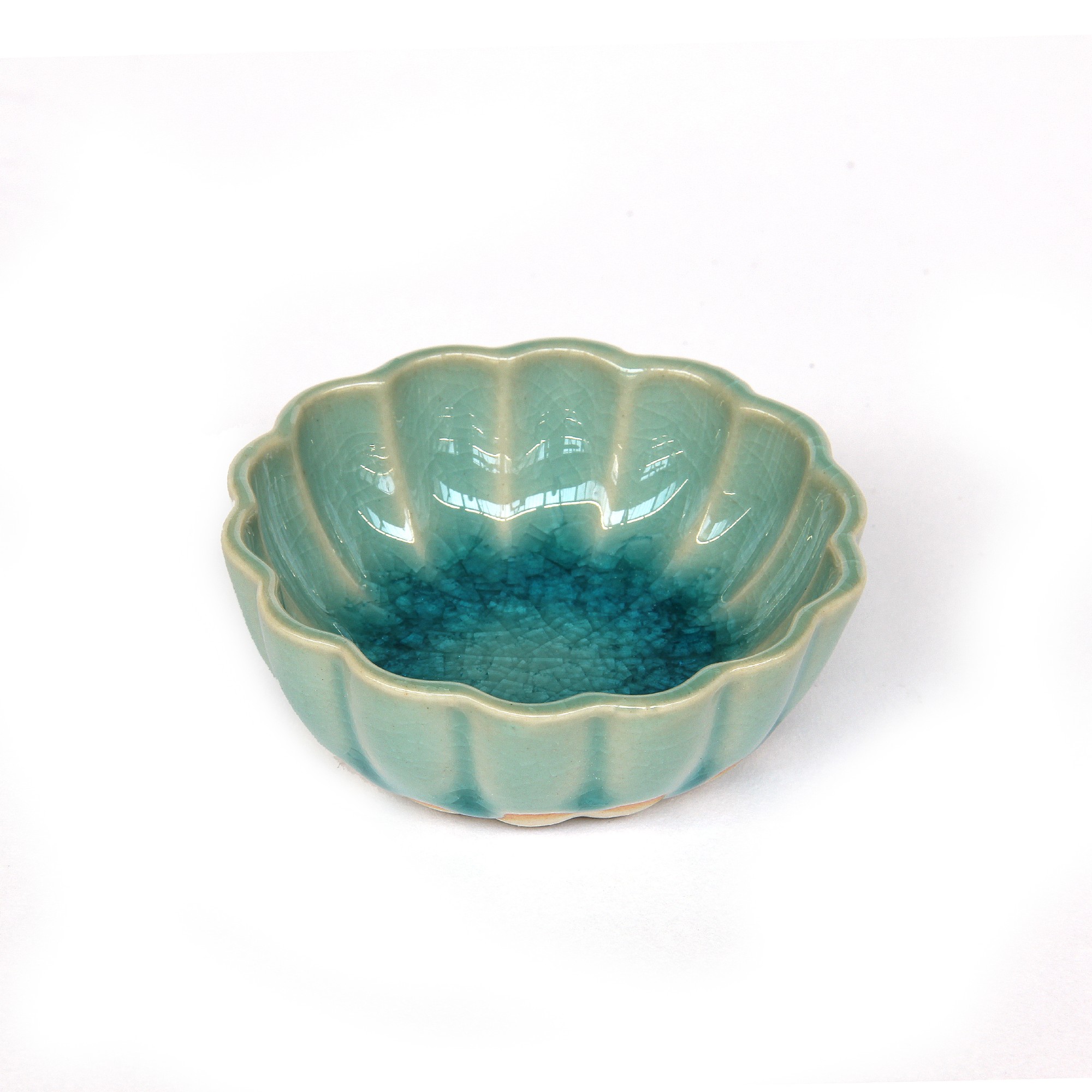 Schale 'Seerose', blau, Ø 7 cm, H 3 cm von fischer's lagerhaus
