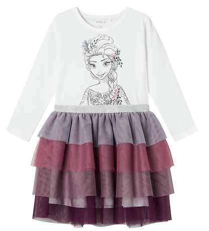 Name It Kjole - Frozen - NmfOkanna - Bright White