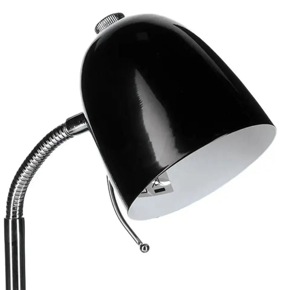 Atmosphera Tafellamp/bureaulampje - metaal - zwart/zilver - 35 cm