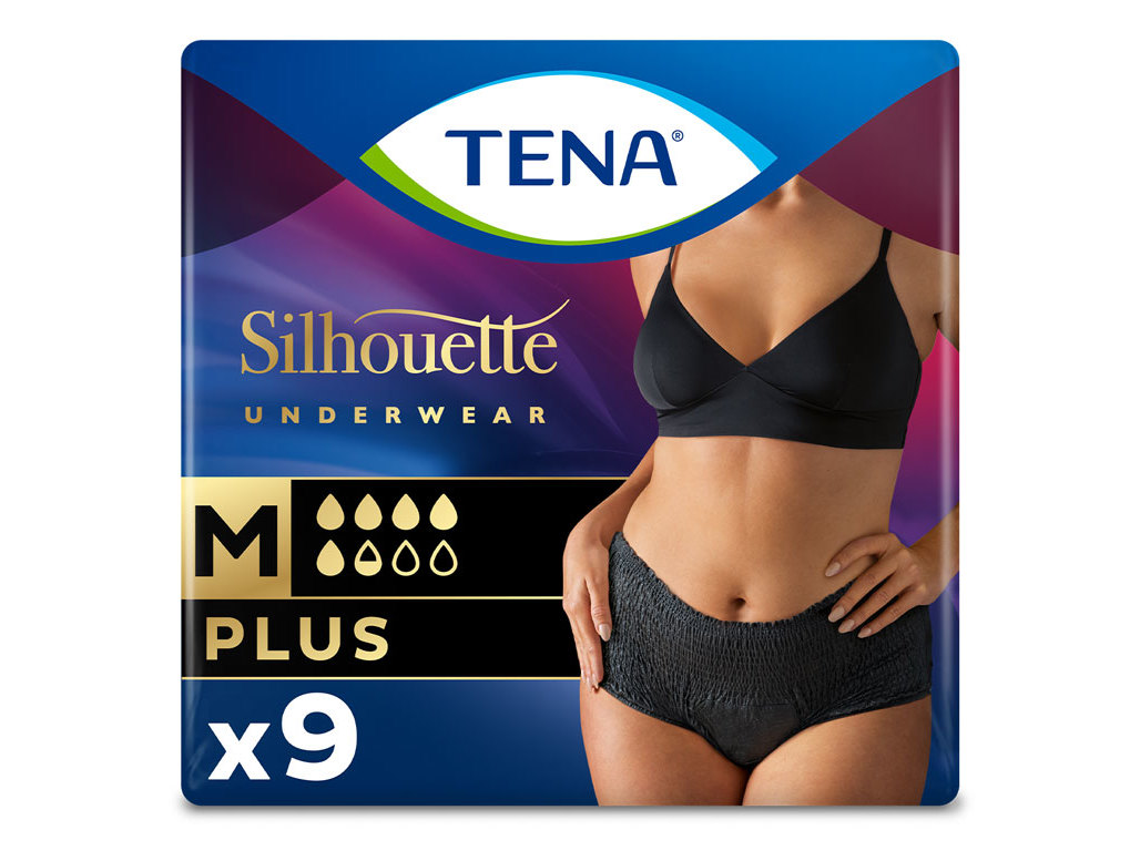 CUECAS INCONTINÊNCIA TAMANHO M PRETA TENA SILHOUETTE 9 UN
