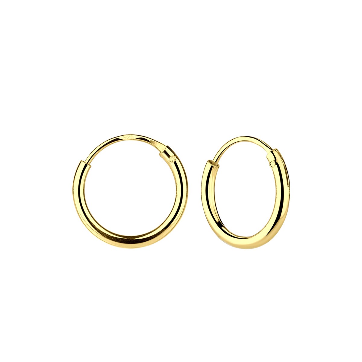 Boucles d'oreilles enfant créoles en argent 925 plaqué or