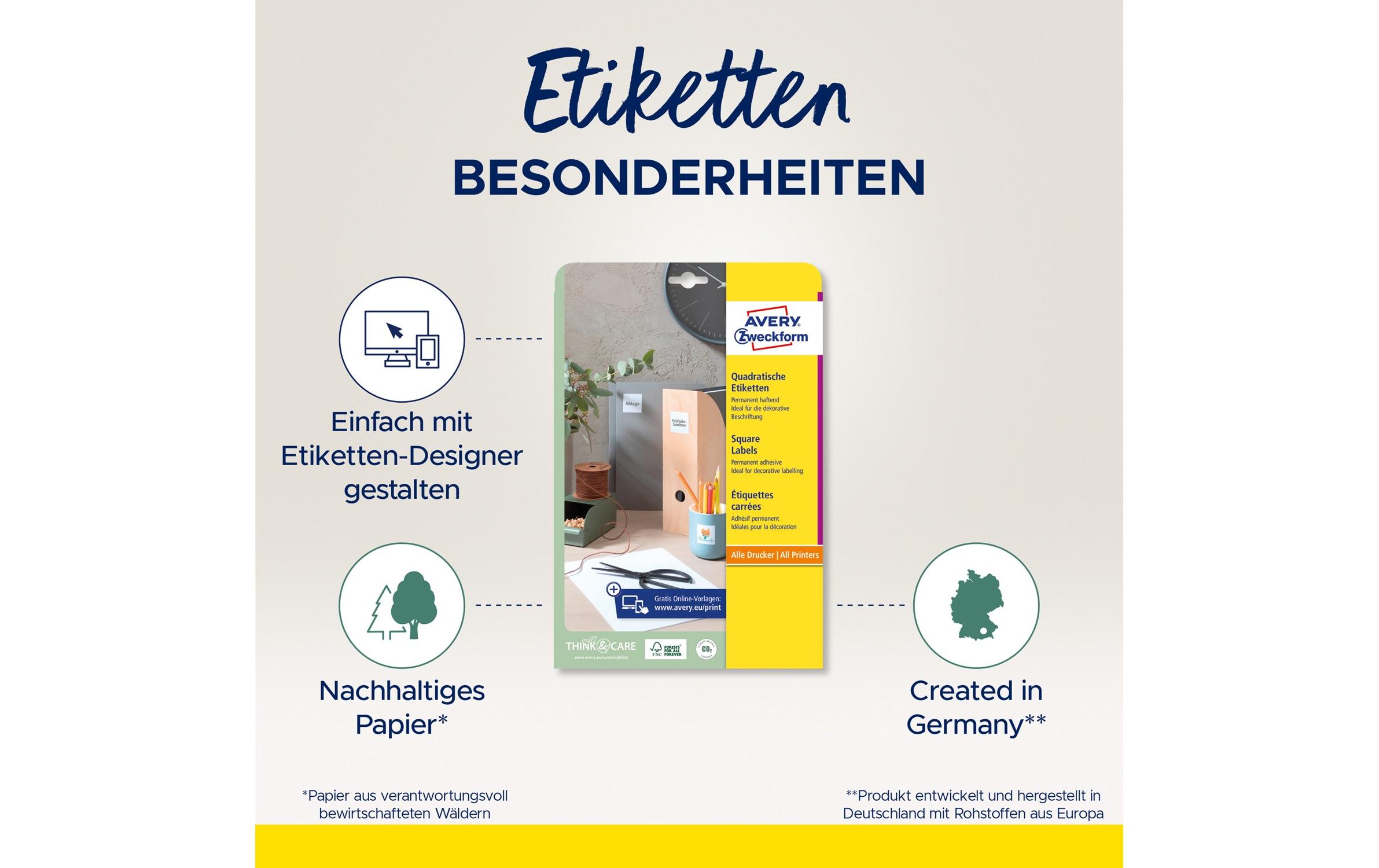 QR Code Etiketten 45 x 45 mm, 25 BlattQuadratische Etiketten