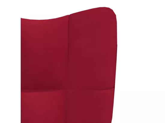 Chaise de relaxation avec repose-pied Rouge bordeaux Velours
