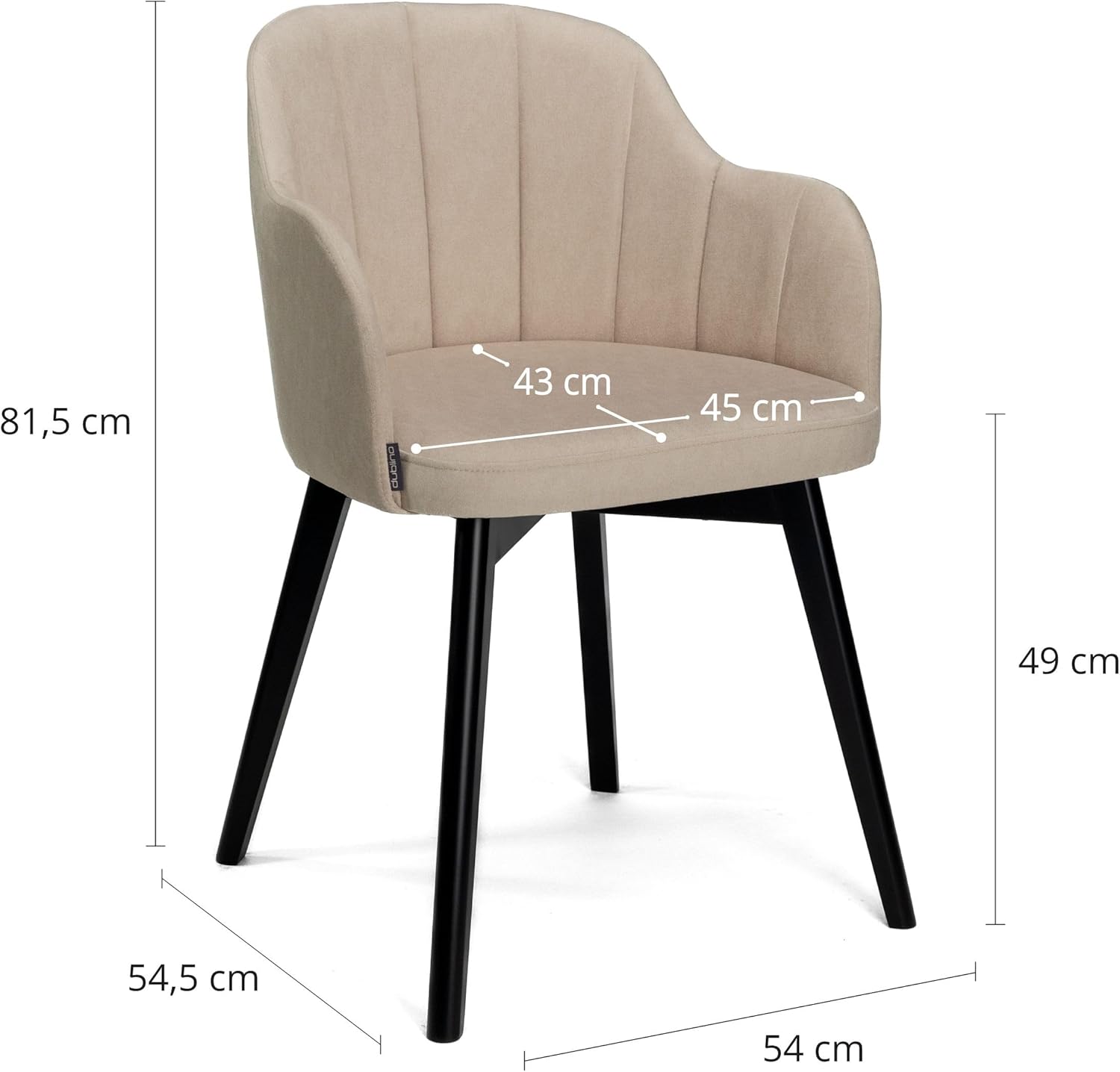 Esszimmerstuhl Nikol mit Armlehne - 1.Stück - Esstisch Stuhl in Beige - Küchenstuhl - Posterstuhl - Essstuhl - Esstischstuhl für Küche, Wohnzimmer, Esszimmer, Büro - Seal 04
