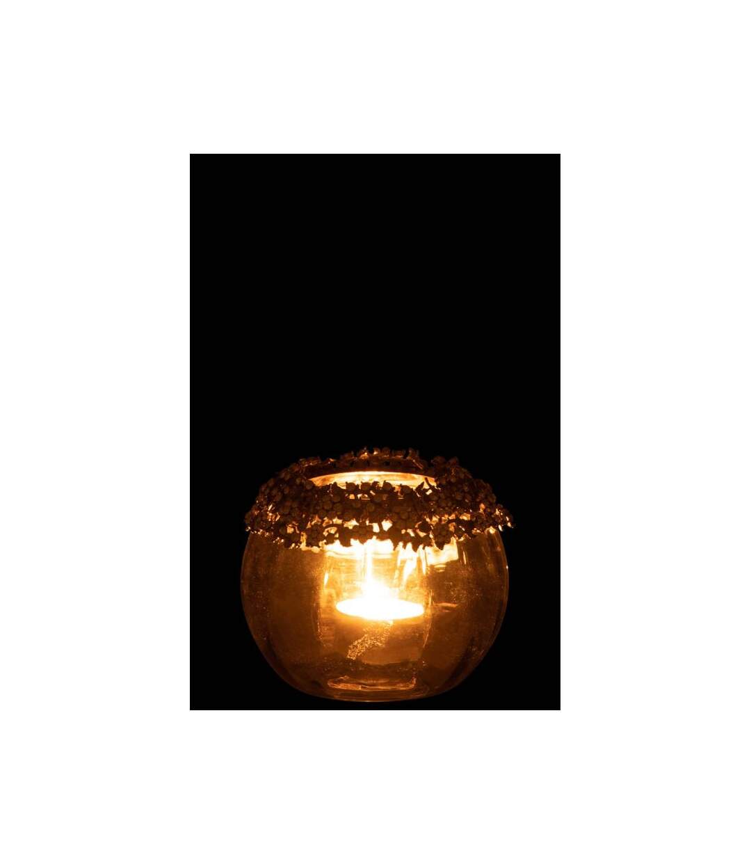 Paris Prix - Photophore En Verre Design vallee 10cm Bronze