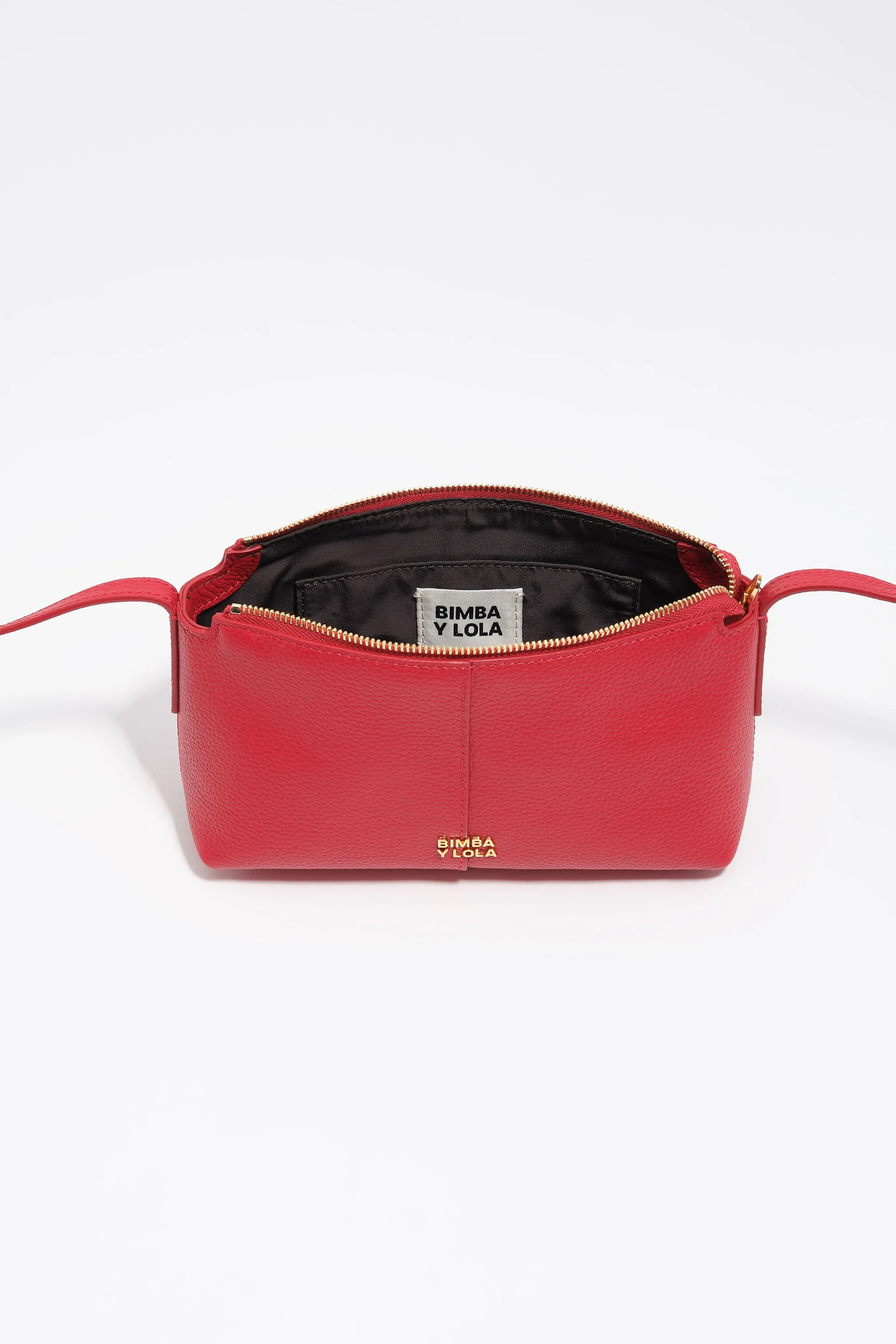 Bolsa pequena de couro vermelha