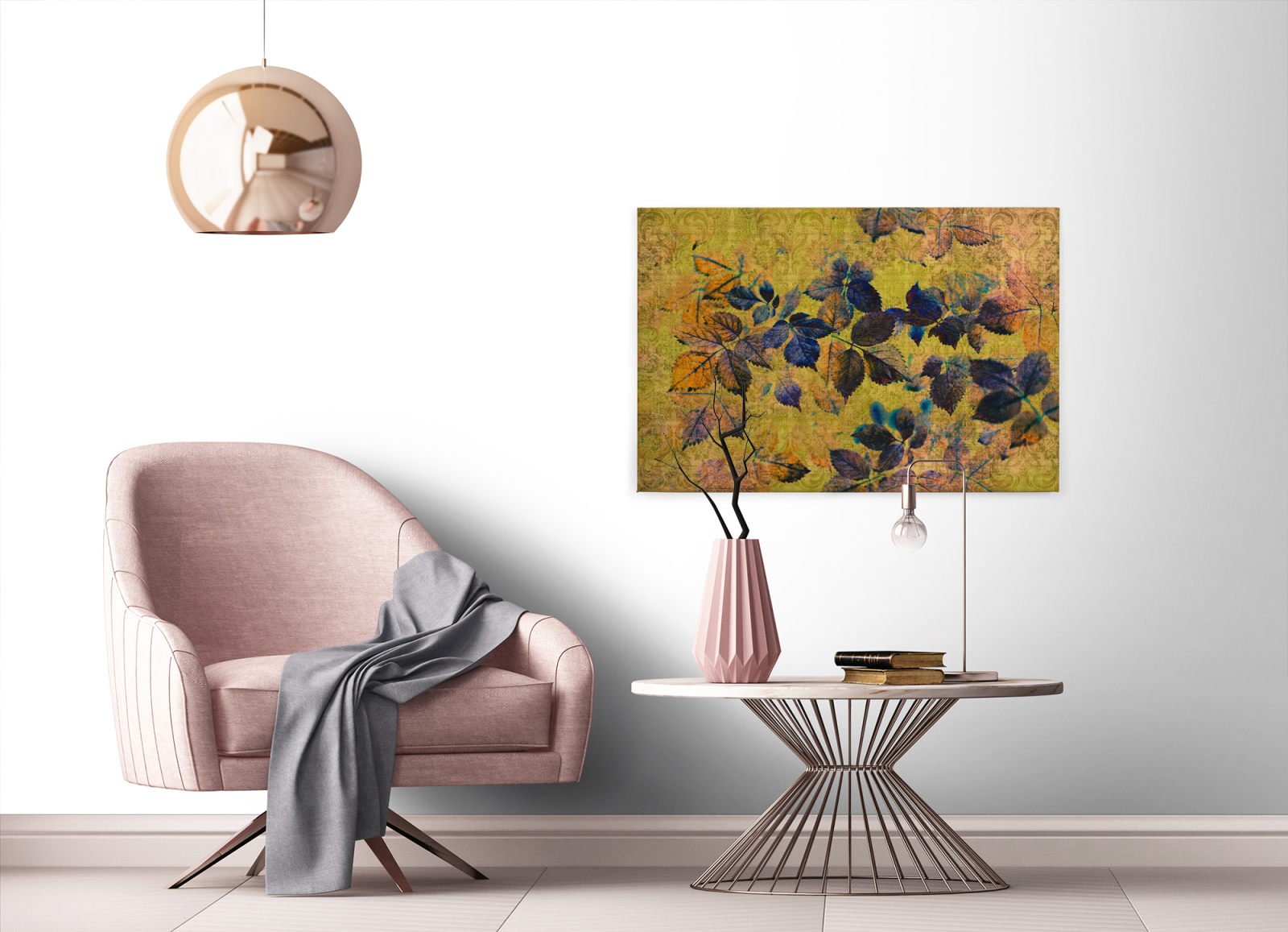 Leinwandbild FLORALDESIGN - gelb-orange - 90x60 cm