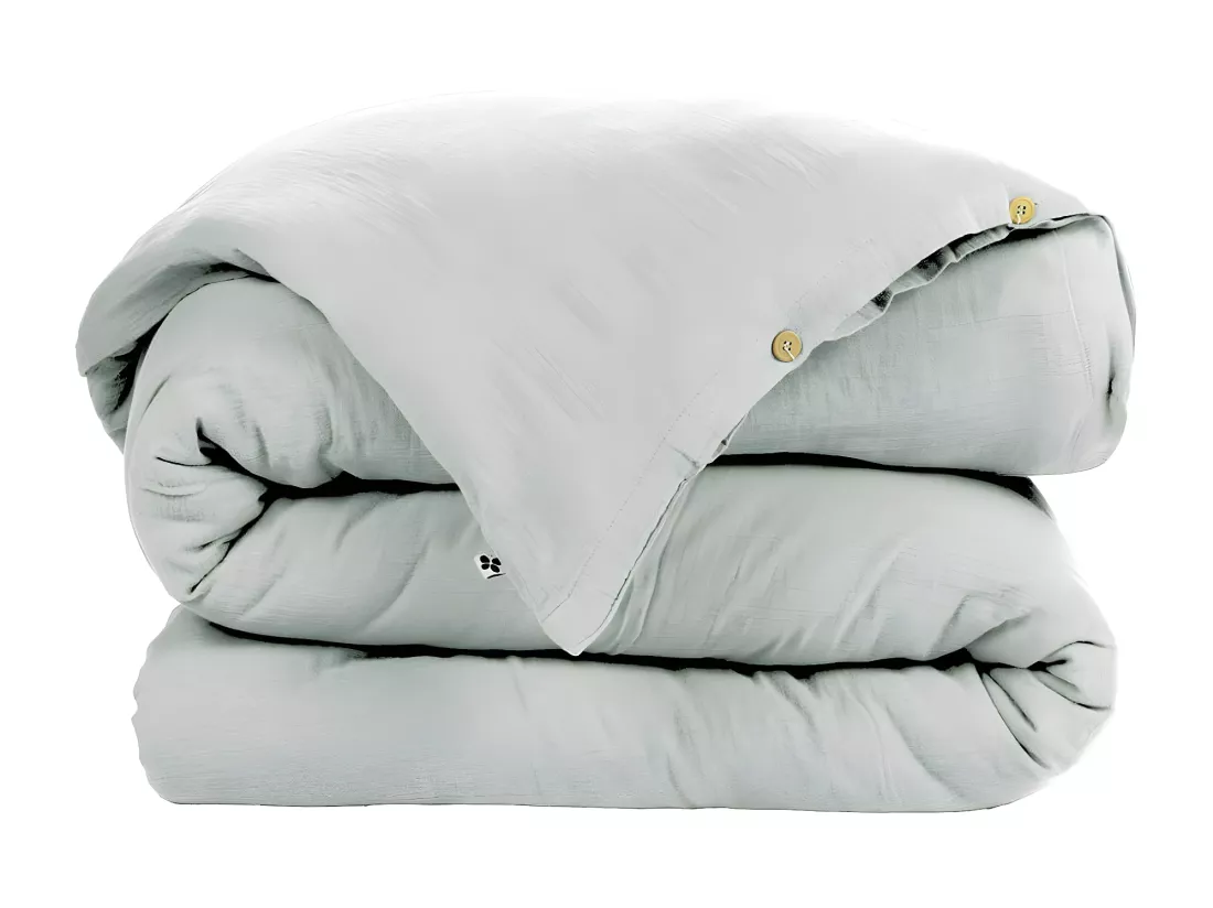 OUREA - Housse de Couette 200x200cm Gaze de Coton Eucalyptus