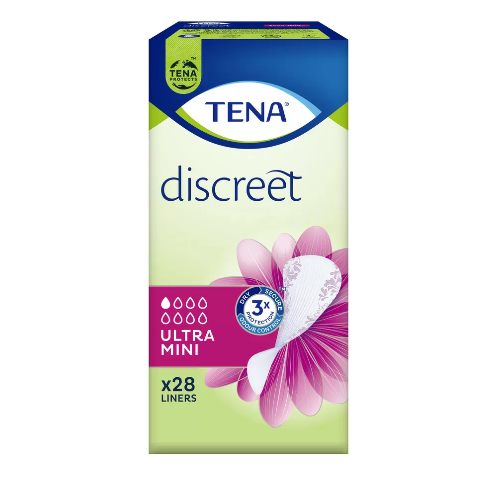 TENA Discreet Ultra Mini Inkontinenstrusseindlæg - 28 stk.