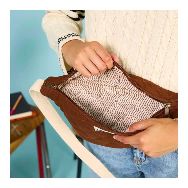 Sac banane matelassé Olivia 32 cm Chocolat