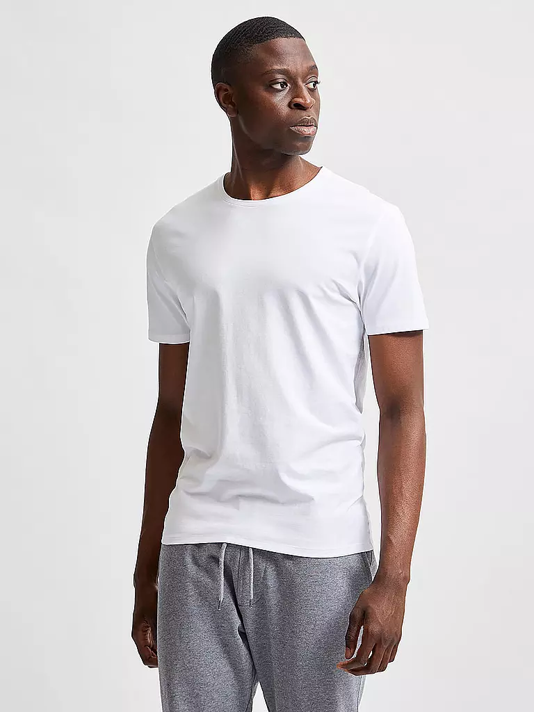 SELECTED T-Shirt SLHNEWPIMA weiss