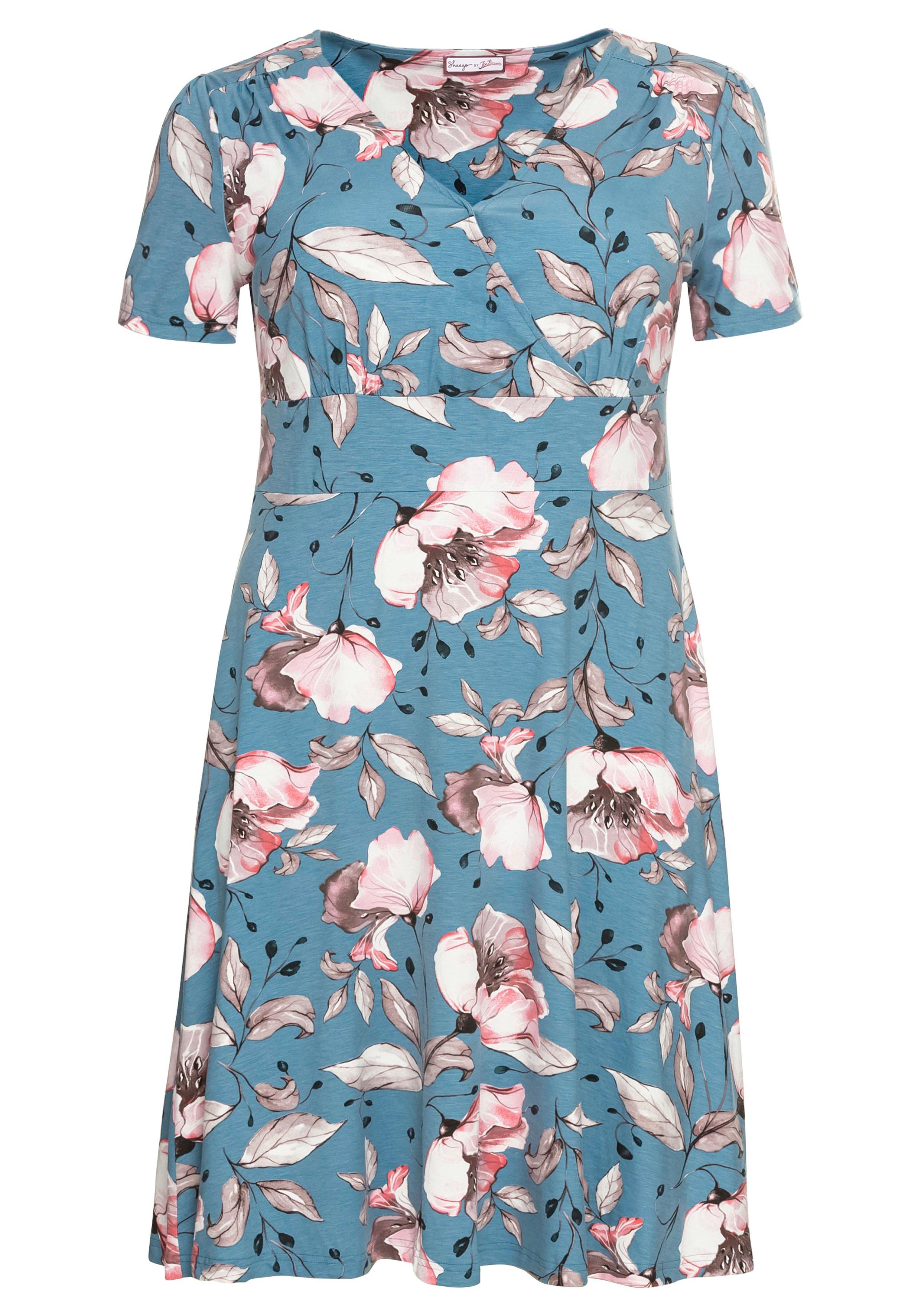 Jerseykleid in Wickeloptik, mit Blumenprint