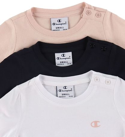 Champion Bluse - 3er-Pack - Weiß/Schwarz/Rosa