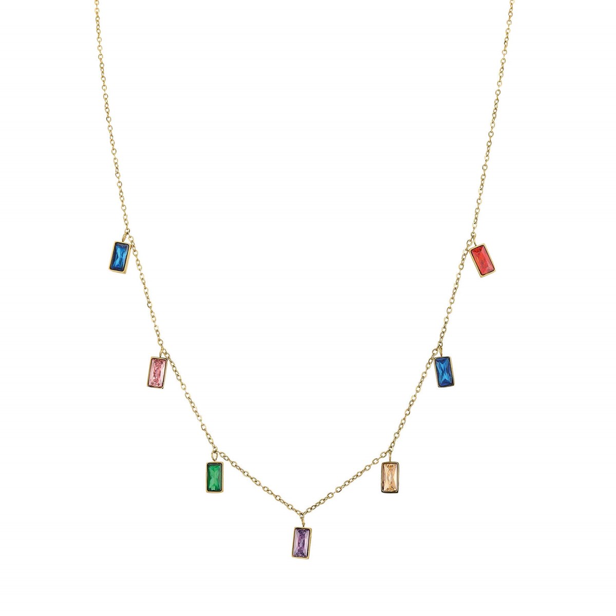 Collier Mila Strass multicolores