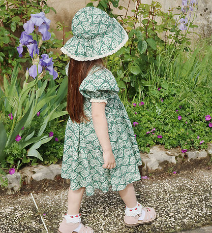 Konges Sløjd Kleid - Herz Lace - Spitze Green m. Print