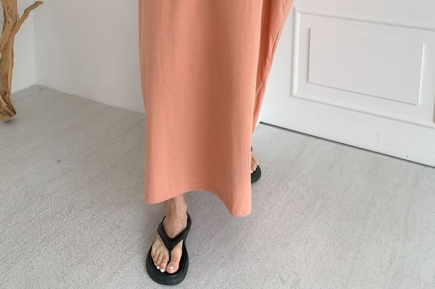 Chubby Girl - Plus Size Maxi-jurk met korte mouwen en letters, losvallend