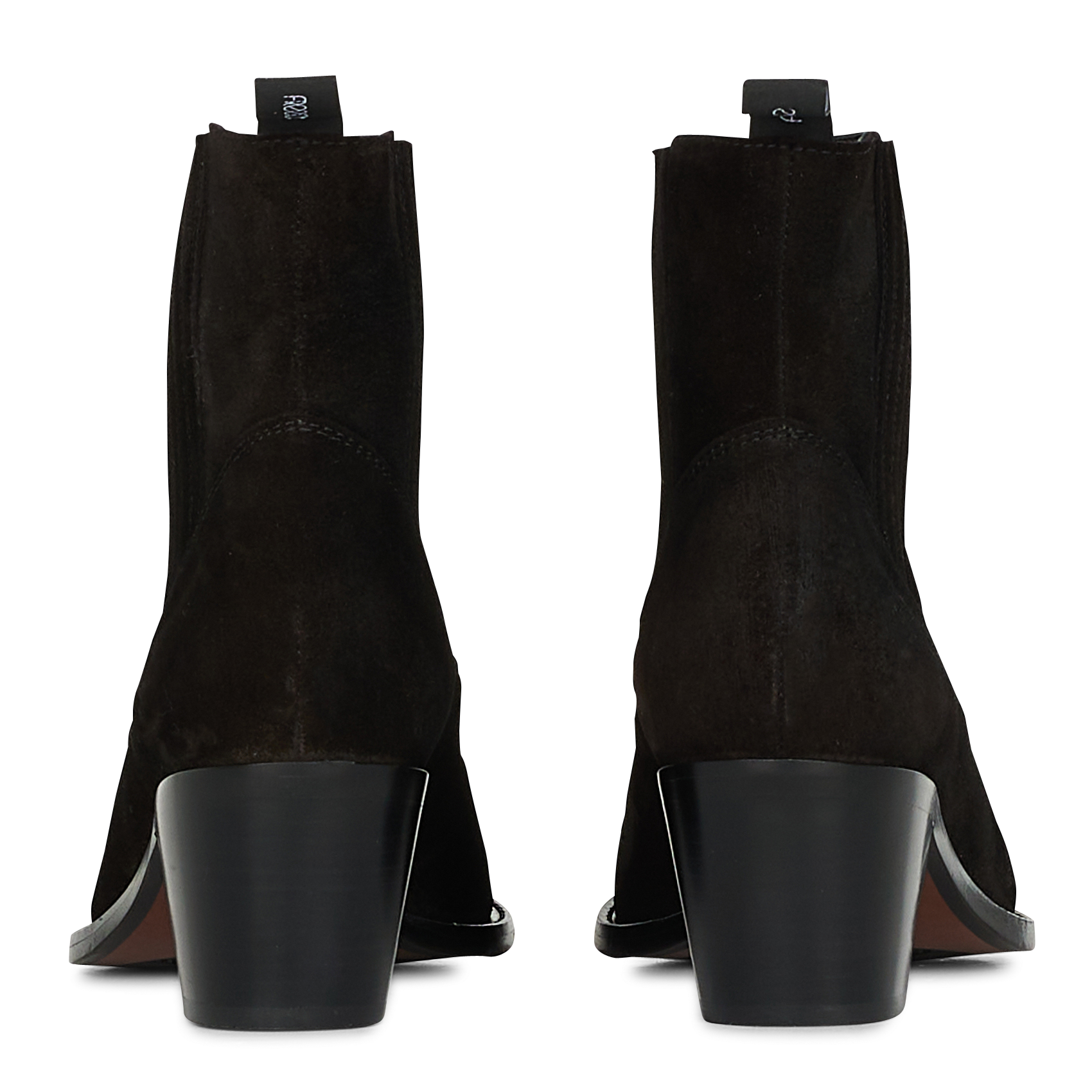 SIMONE 50 - Bottines santiags en cuir velours | Noir