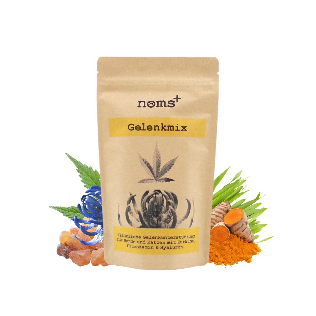 noms+ Gelenkmix für Hunde & Katzen mit Teufelskralle, Kurkuma & Glucosamin 150g