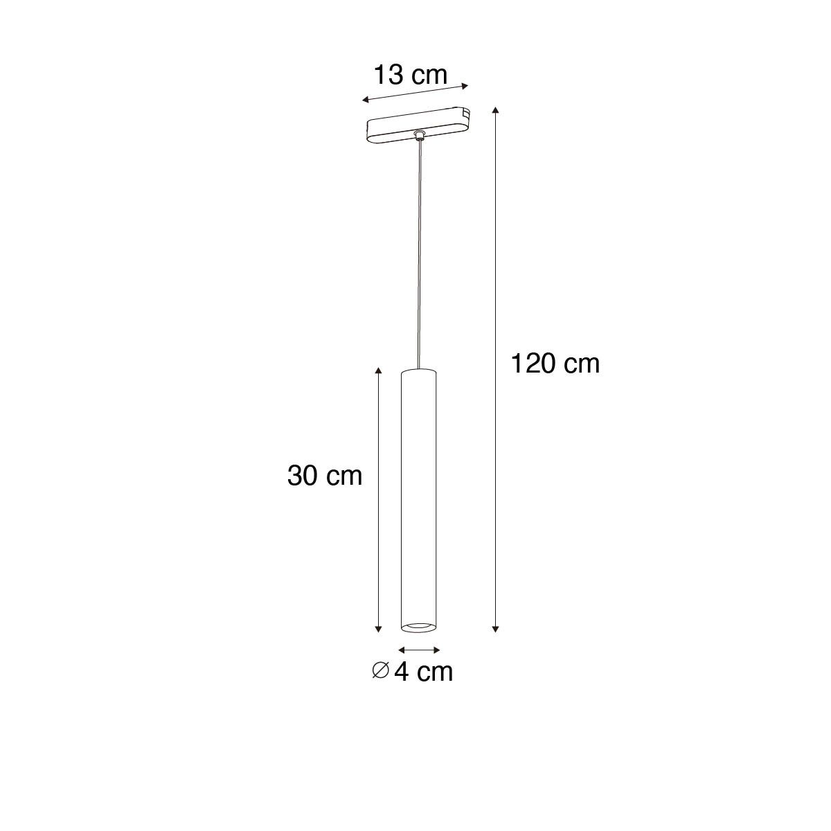 Moderne hanglamp zwart voor railsysteem 1-fase 4.5W 3000K - Magnetic Cassie