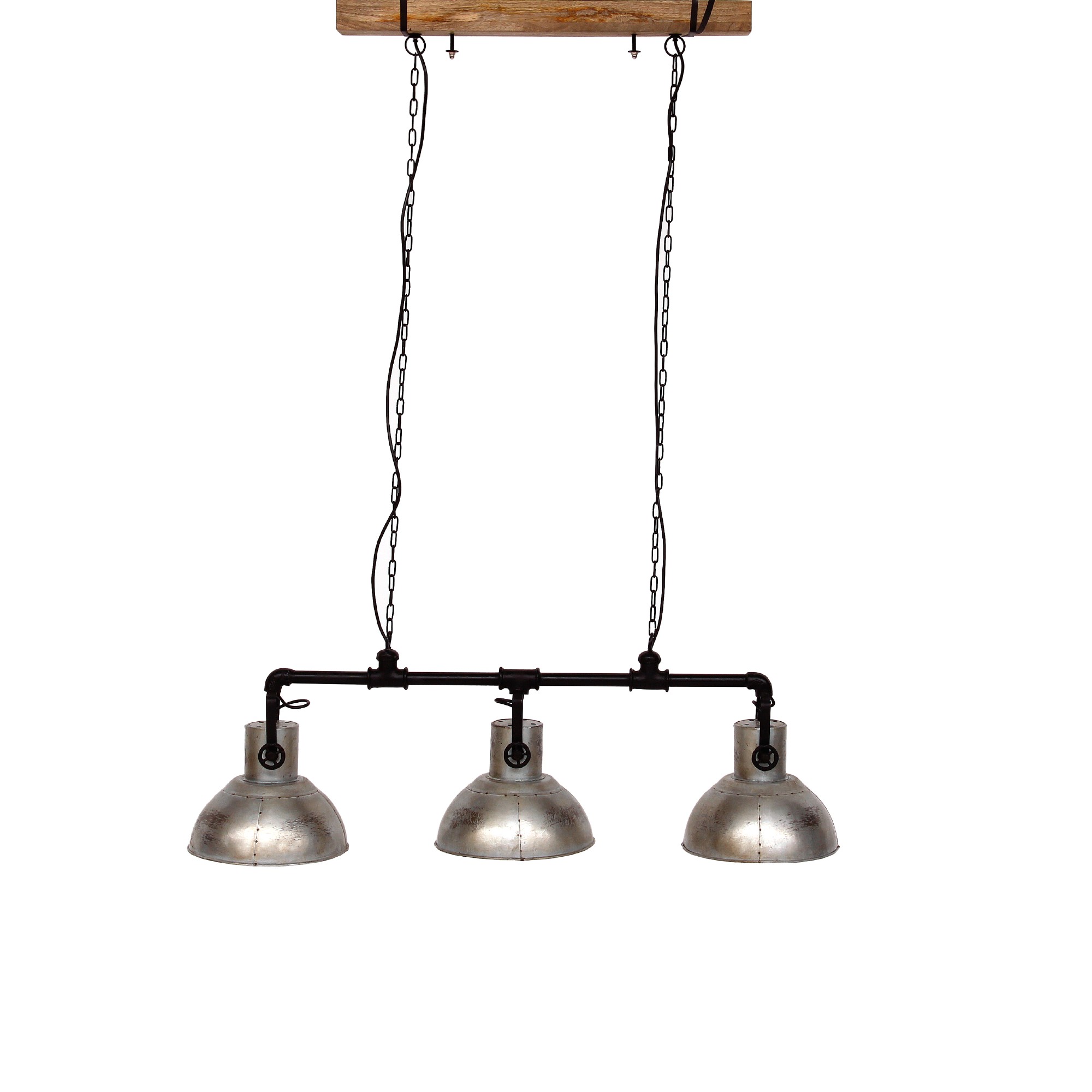 3-er Leuchte 'Rod', silber, schwarz,  L 125 cm, B 30 cm, H 140 cm von fischer's lagerhaus