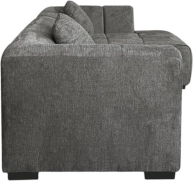 Riess Ambiente Modernes Ecksofa City - 245cm - Strukturstoff - grau - 3-Sitzer Couch inkl. Kissen Eckcouch Sofa Wohnlandschaft