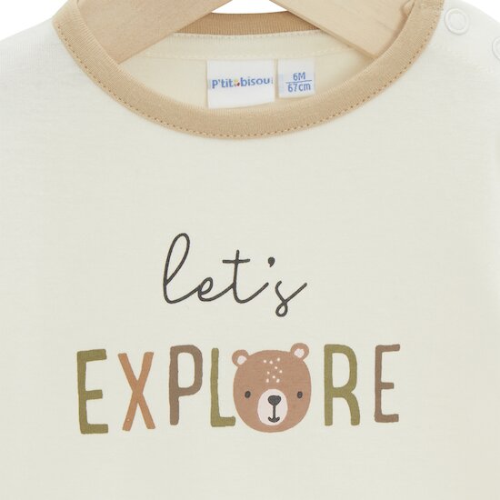 Petit Ours T-shirt manches longues   de               P'tit Bisou Petit Prix