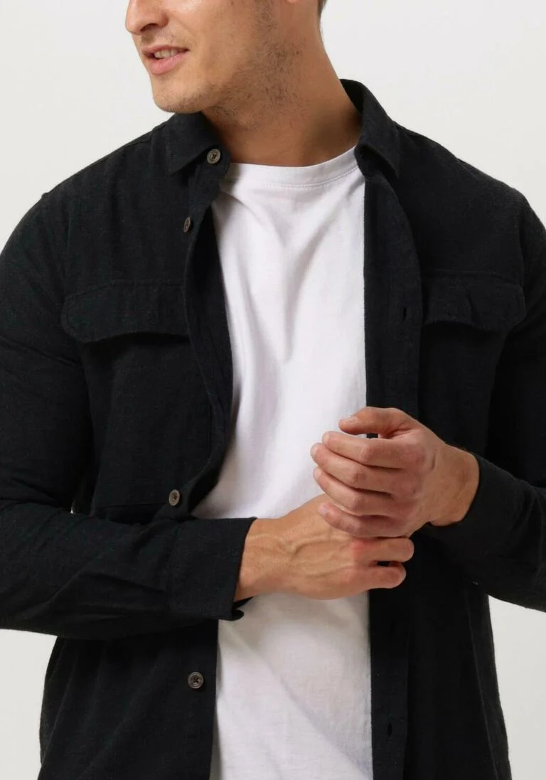 DSTREZZED donkerblauwe dstrezzed casual overhemd fryer shirt with pockets