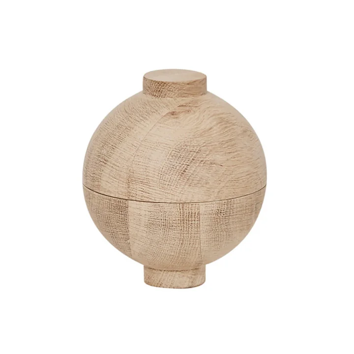 Kristina Dam Studio - Wooden Sphere Aufbewahrung XL Ø 16 x H 18 cm, Eiche