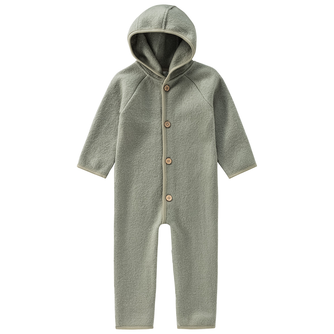 Topomini Pure Collection Baby Wollwalk-Overall mit Umschlagbündchen salbei