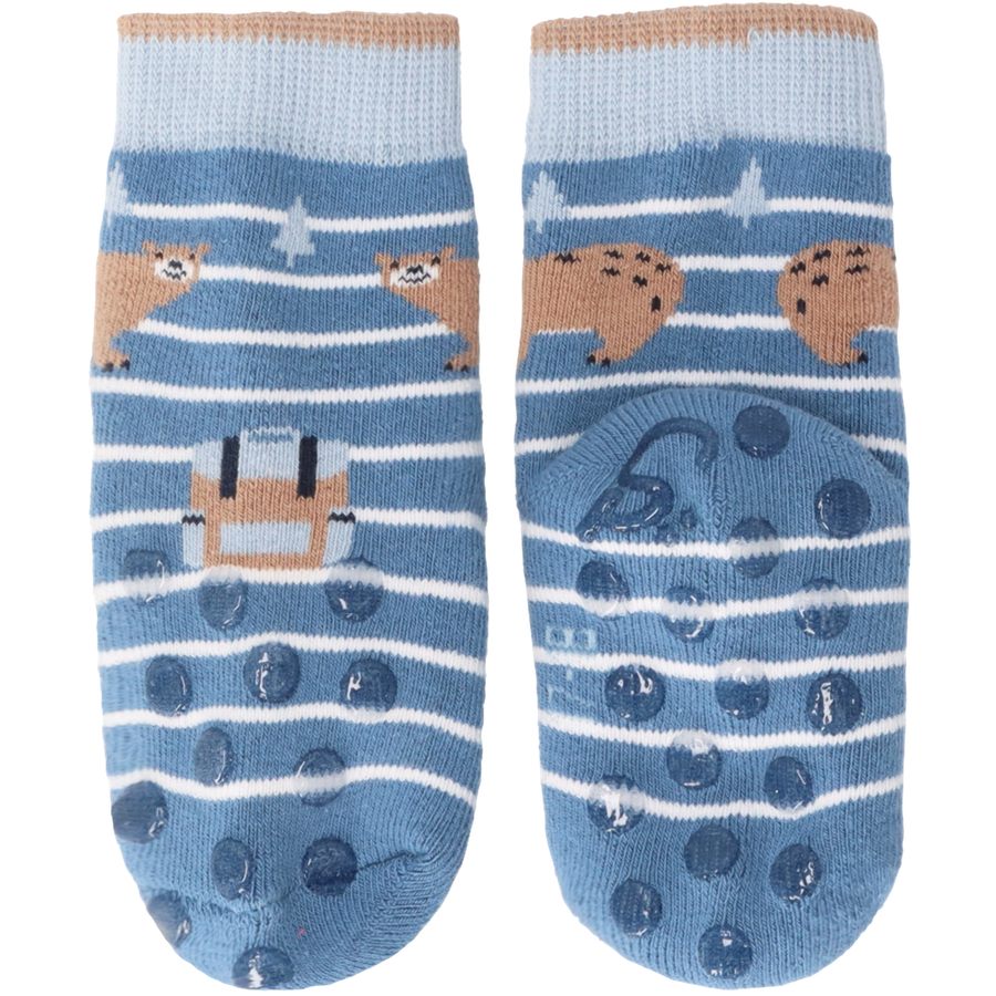 Sterntaler ABS-Krabbelsocken DP LöweBär graublau