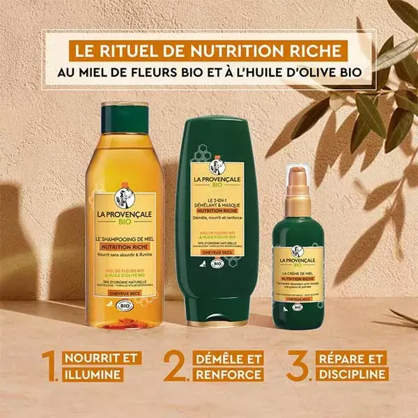 La Provençale Rich Nutrition 2 em 1: Condicionador, Desembaraçante e Máscara Orgânica 200ml
