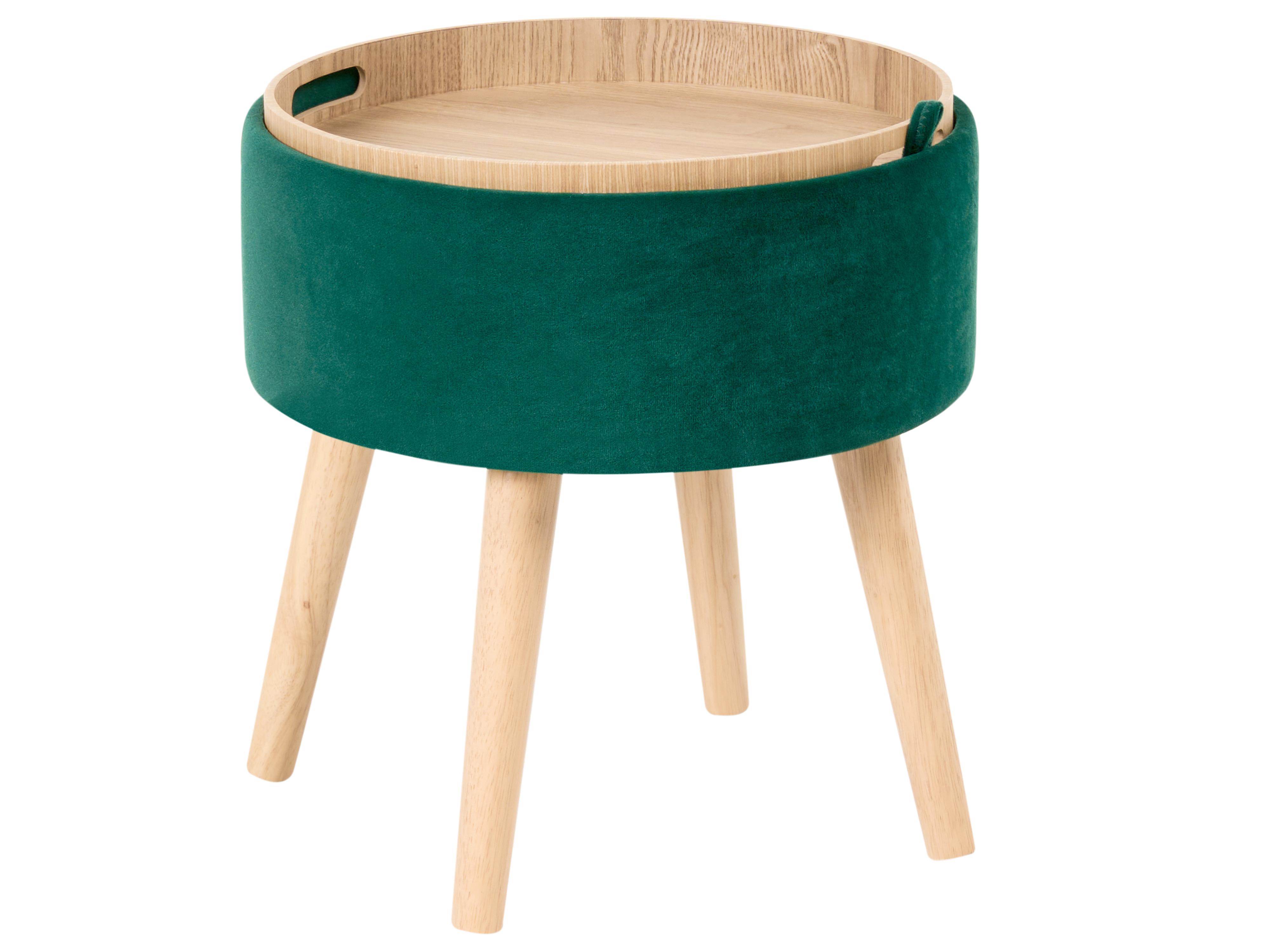 Hocker met opbergruimte NEELY Fluweel Smaragdgroen