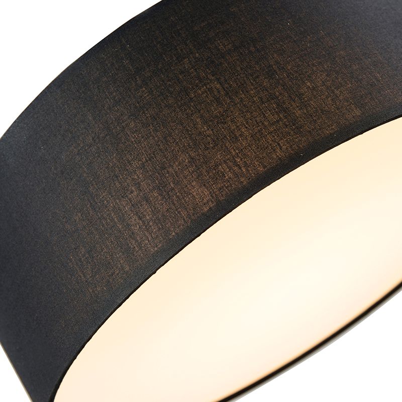 Plafondlamp zwart 30 cm incl. LED - Drum LED