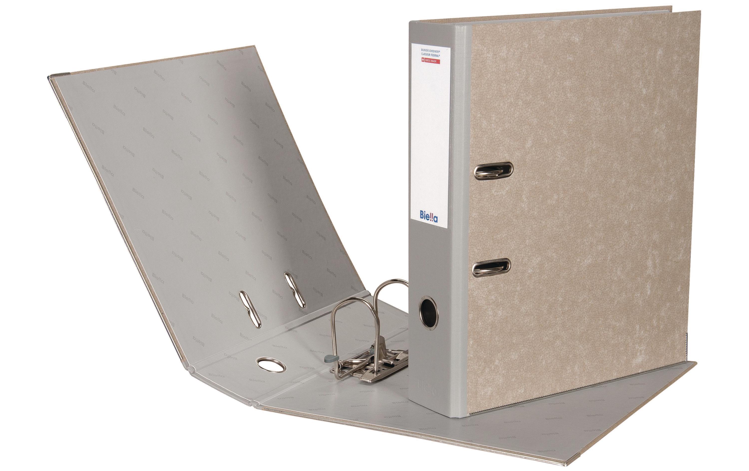 Bundesordner A4 7 cm, Beige/GrauMit Hebelmechanik Strong und mit Druck-Niederhalter