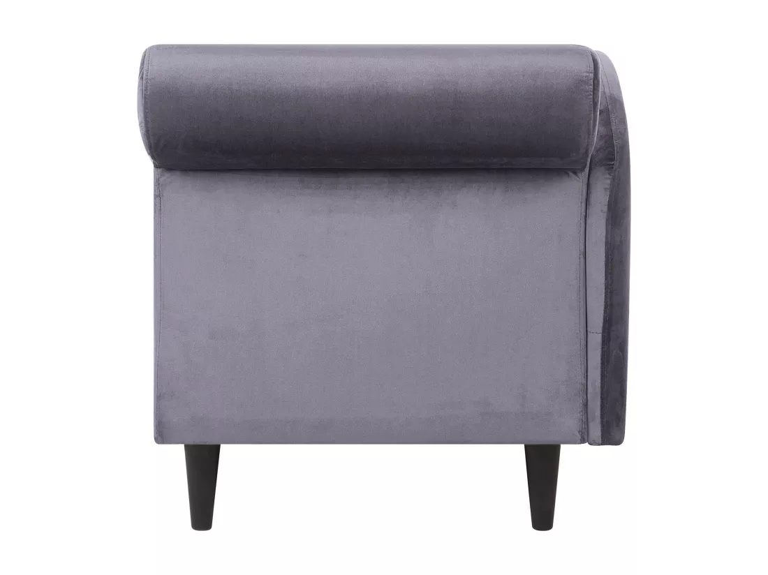 Chaise longue côté droit en velours gris foncé LUIRO