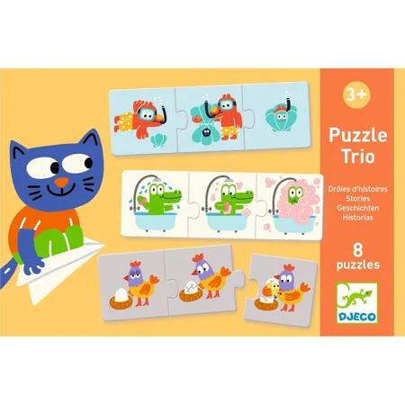 Djeco Lernspiele: Puzzle duo/trio: Geschichten, 9 Teile