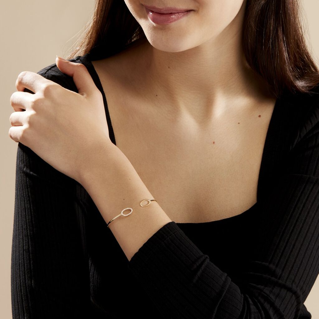 Bracelet Jonc Seth Or Jaune Oxyde De Zirconium
