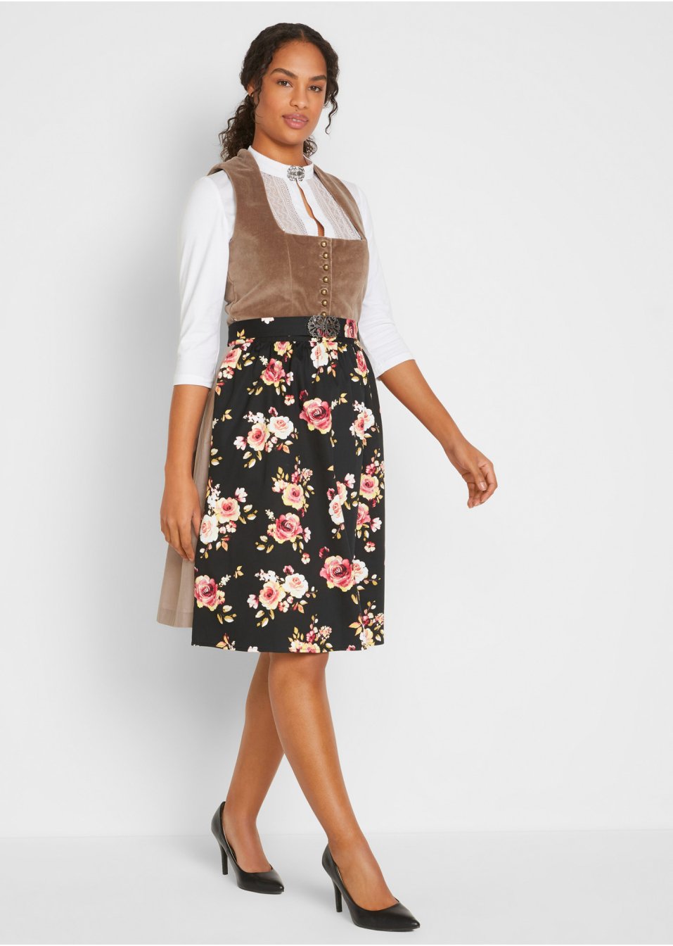 Tablier Dirndl à imprimé floral