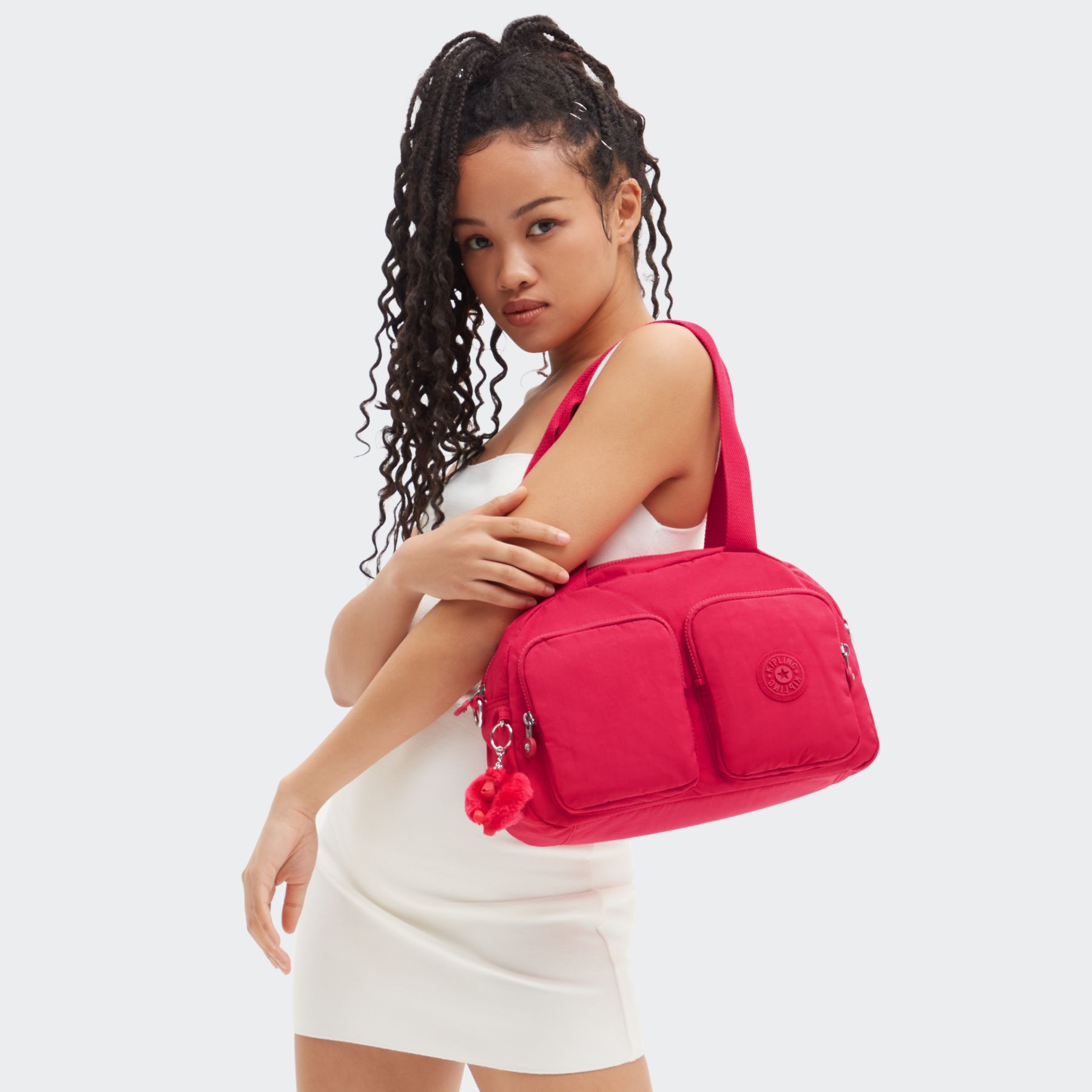COOL DEFEA Sac Épaule Taille Moyenne avec Sangle Détachable - Confetti Pink
